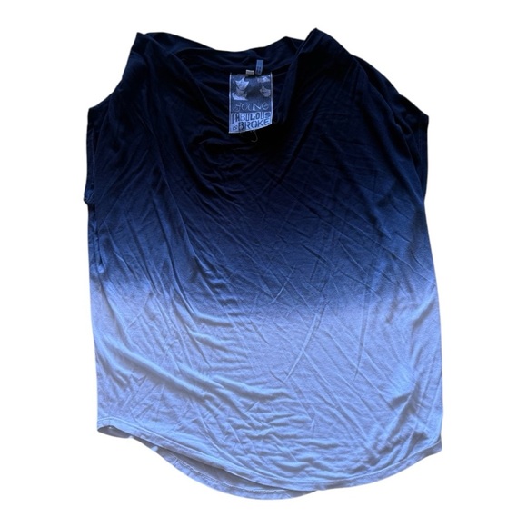 Black and White Muscle Tee with Textured Tank Top Style young fabulous & broke M - Picture 1 of 16